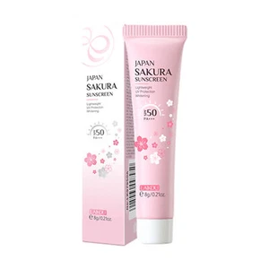 Japan Sakura Sunscreen Cream SPF50 Refreshing Waterproof UV SPF50 Gel Lotion - Picture 1 of 12