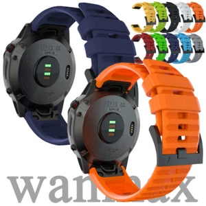 22mm 26mm Silicone Strap Sports Band for Garmin Fenix 8 7 6, 5, 5X, 6X, 7X Pro - Picture 1 of 28