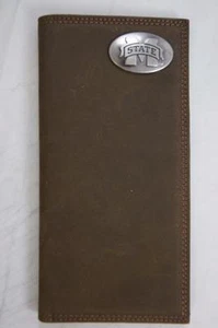 ZEP-PRO Mississippi State Bulldogs Crazy Horse Leather LONG Roper WALLET Tin Box - Picture 1 of 12