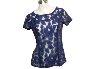 Lauren Conrad Lace Blouse Size XS Blue - Picture 1 of 4