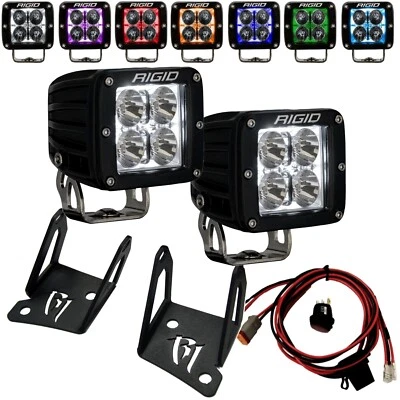 Rigid Radiance+ Pod RGBW A-PILLAR LED Light Kit Light Mount for Jeep Wrangler JK - Image 1 of 4