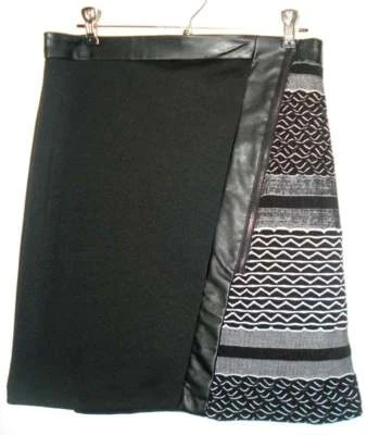 Женская эластичная вязаная черная юбка длиной до колена Eci New York, размер 4, новая без ценников - Изображение 1 из 4