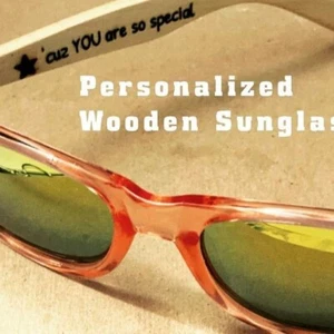 Personalized Sunglasses Wooden, Polarized, Stylish | Custom Made Unisex Sunglass - Picture 1 of 11