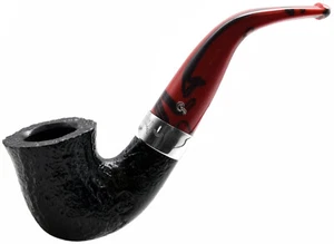 Peterson Dracula Sandblast Finish 9MM FILTER Medium Bent Calabash Briar Pipe 05 - Picture 1 of 3