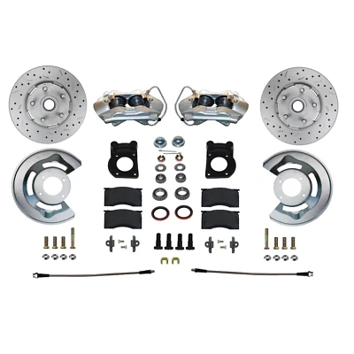 Ford Mustang 1970 1971 1972 1973 kit de conversión de freno de disco delantero rotores perforados Foto 1 de 4