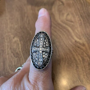 Sterling Silber CZ Kreuz Ring Größe 8 - Bild 1 von 3