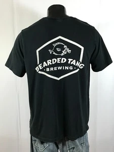 BEARDED TANG Brewing T-Shirt XL Black Stanton CA Craft Ale Lager Beer Bold Free - Picture 1 of 7