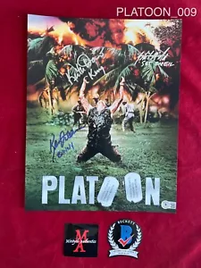 PLATOON CAST SIGNED 11x14 PHOTO! JOHN MCGINLEY KEITH DAVID KEVIN DILLON! BECKETT - Picture 1 of 4
