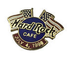 Vtg Hard Rock Cafe 4th Fourth of July USA Flag Patriotic Pin 1998 B1