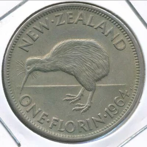 New Zealand 1964 Florin Elizabeth II - Extra Fine - Picture 1 of 3
