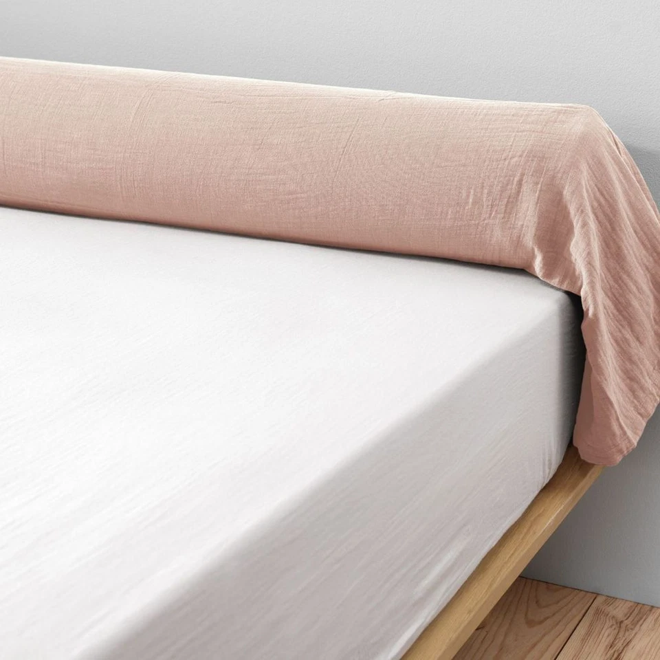 Taie de traversin 85x185 cm Gaze de coton Gaïa Guimauve - Photo 1/1