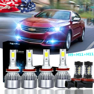 For Chevrolet Impala 2006-2013 6x Combo H9 H11 8K LED Headlight Fog Light Bulbs - Picture 1 of 15