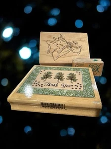 Inkadinkado Challis & Roos -TY Flower Frame Rubber Stamp 92157 + Angel + G Luck - Picture 1 of 12