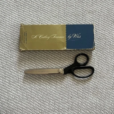 Vintage Wiss Large Heavy Duty 9" Pinking Shears Made in USA Black - Image 1 of 3