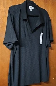 Goodfellow & Co. Men's Short Sleeve V-Neck Collar Textured Polo Black XL Stretch - Picture 1 of 7