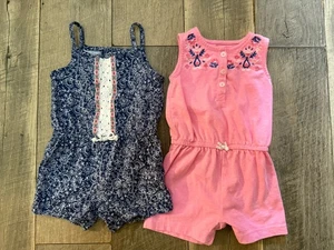 Carter's rosa und blau Strampler Einteiler Set Mädchen 12M - Bild 1 von 4