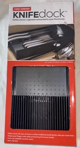Storage Technologies Black Plastic Knife Dock 12.5 x 6x2.5 Knife Block Organizer - Picture 1 of 7