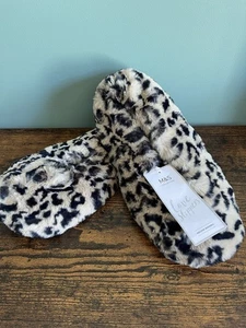 Ladies Size 6 Faux Fur Animal Print Slippers - Marks And Spencers - NEW - Picture 1 of 4