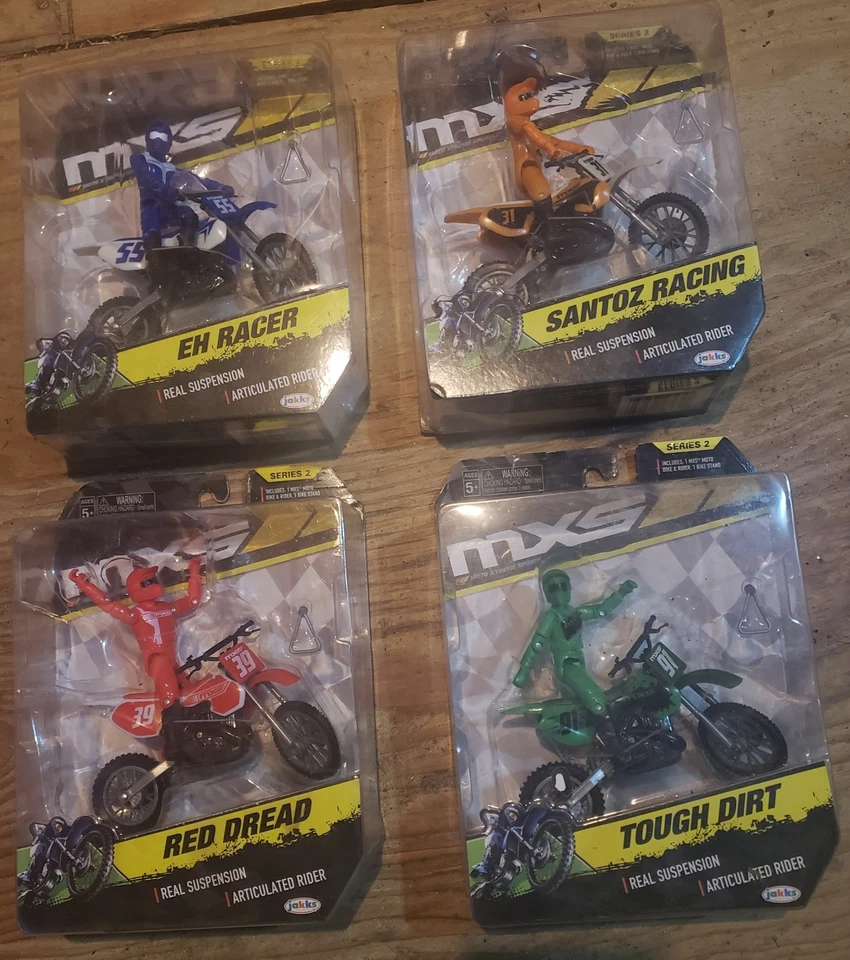 Jakks 2016 MXS Moto Extreme Sports Series 2 azul, naranja, rojo, verde Racer 55 31 39 Foto 1 de 1