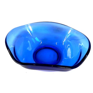 Cobalt Blue Art Glass Bowl Trinket Bon Bon Sweets dish  6" / 15cm Mid Century - Picture 1 of 8
