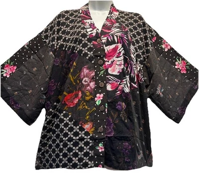 Nuevo con etiquetas HILOS SAGRADOS parche hippie boho funky rayón kimono TOP TÚNICA 2X Envío gratuito Foto 1 de 4