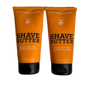 Van Der Hagen Shave Butter 6 oz Tube Set Of 2 New/Sealed - Picture 1 of 2