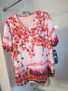 Neu mit Etikett Damen kurzärmeliges Peeling-Top Easy Stretch von Butter-Soft Größe 2X - Bild 1 von 15