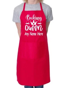 Delantal personalizado Baking Queen Your Name Here Delantal de cocina para hornear - Imagen 1 de 8