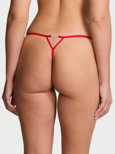 Victoria's Secret Dream Angels - M Red Lace Bow V-String Panty Medium Thong - Picture 1 of 4