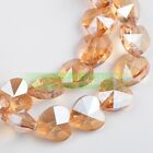 10pcs 14mm Heart Faceted Crystal Glass Charms Spacer Loose Beads Jewelry Making
