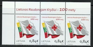 Lithuania 2019 MNH strip of 3 To Red Cross of Lithuania .Flags.Medicine /Top ** - Picture 1 of 1