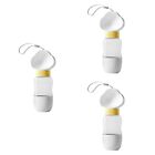 3 Pieces White Plastic Pets Go Out To Drink Kettle Feeding Cup Waterbottle