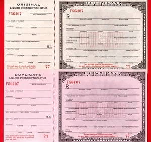 2 Original Antique Prohibition Prescriptions Whiskey Doctor US Currency DEA Bar - Picture 1 of 6