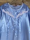 Secret Fantasies L  CUDDLESKIN Baby Blue Embroidery Glossy Satin  Night Gown