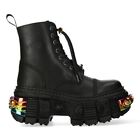 New Rock Boots Wall83cct S8 Unisex Metallic Black Leather Platform Gothic Boots