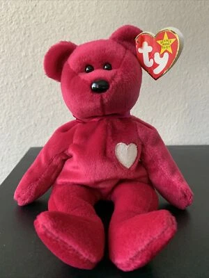 RETIRED Ty Beanie Baby VALENTINA Bear ERRORS With Tags RARE - Image 1 of 4
