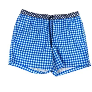 Lands End Blue Checkered Shorts Drawstring Elastic Waist Extra Large - Picture 1 of 8
