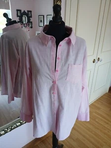 Lipsy Pink Cotton Shirt Size 16 - Picture 1 of 4