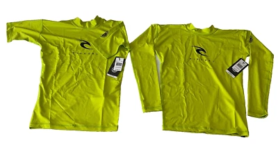 Camisetas Rip Curl Antierupciones Niños Talla 10 Verde Manga Larga y Corta 2 Camisas Foto 1 de 4