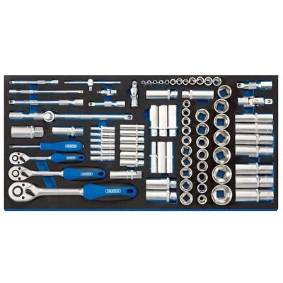 1x 84 Piece Draper Expert Quality 1/4" / 3/8" & 1/2" Socket Set In EVA Insert - Image 1 of 4