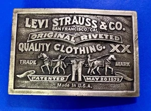 Levi's Strauss & Co Original Riveted Clothing Bergamot Vintage 1976 Belt Buckle - Picture 1 of 18