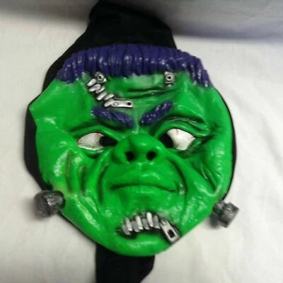 Scary Rubber Mask Green Monster Frankenstein Adult One Size  - Image 1 of 3