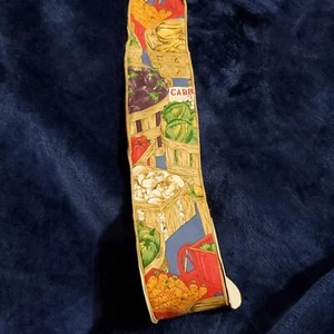 Vintage Horizon Fabrics 2 1/2" Wide Wire Ribbon Fall Harvest Produce Design 5 Ft - Picture 1 of 3