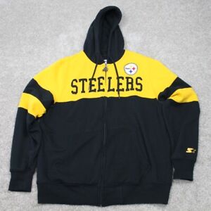 Pittsburgh Steelers Starter Hoodie Men's L Black/Gold Full Zip L/S Hooded Shirt