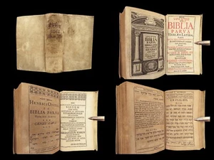1681 HEBREW Bible Latin Lexicon Opitz Leipzig Biblia Parva Jewish Torah Judaism - Picture 1 of 24