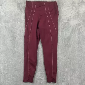 Nike Yoga Leggings Womens Large Dri Fit Red Metallic Trim High Rise Activewear - Picture 1 of 12