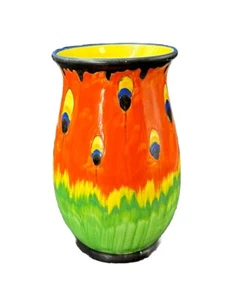 VINTAGE CROWN DUCAL FIREFLY VASE 7 Inches High - Picture 1 of 5