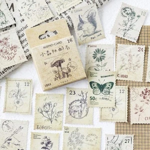 Nature Stamp Sticker Set Botanical Animal Woodland Scrapbook Journal,  46 pc - Picture 1 of 13