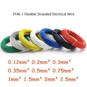 FF46-1 Flexible Stranded Electrical Wire 0.12-2.5mm² Ground Earth Cable 7-Colors - Picture 1 of 11