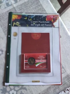 2 EURO ITALIA 2020 - CORPO NAZIONALE VIGILI DEL FUOCO COINCARD + FOGLIO ABAFIL - Foto 1 di 2